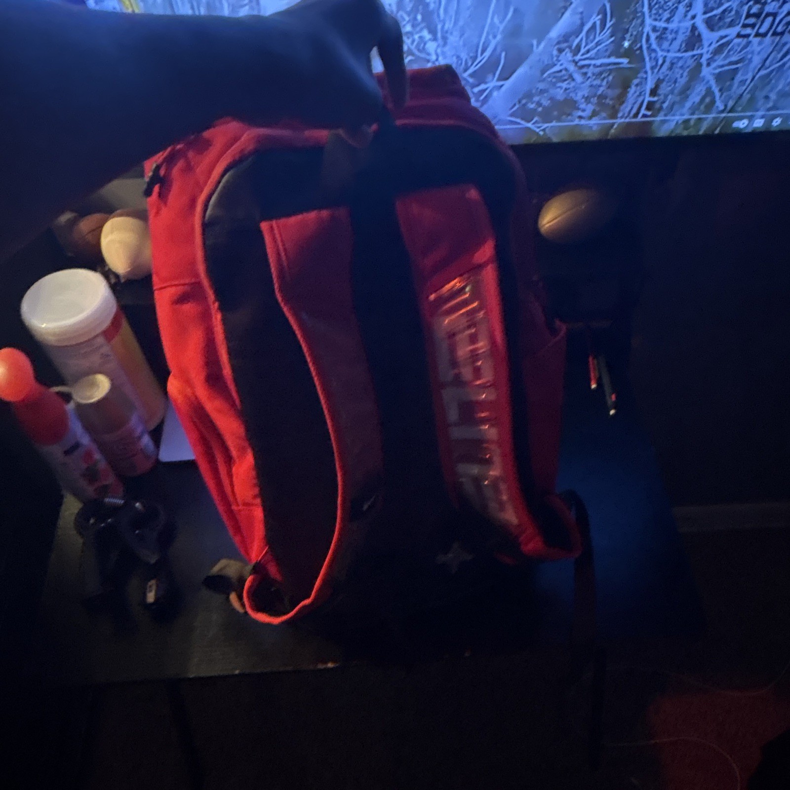 Nike Red/Black Backpack Medium Zip Closure Adjustable Strap Pockets Travel