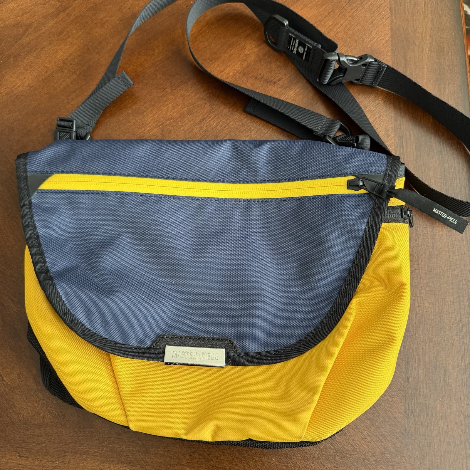 Master-Piece Tokyo Nylon Shoulder Bag Made In Japan Side Bag Mens Blue Yellow