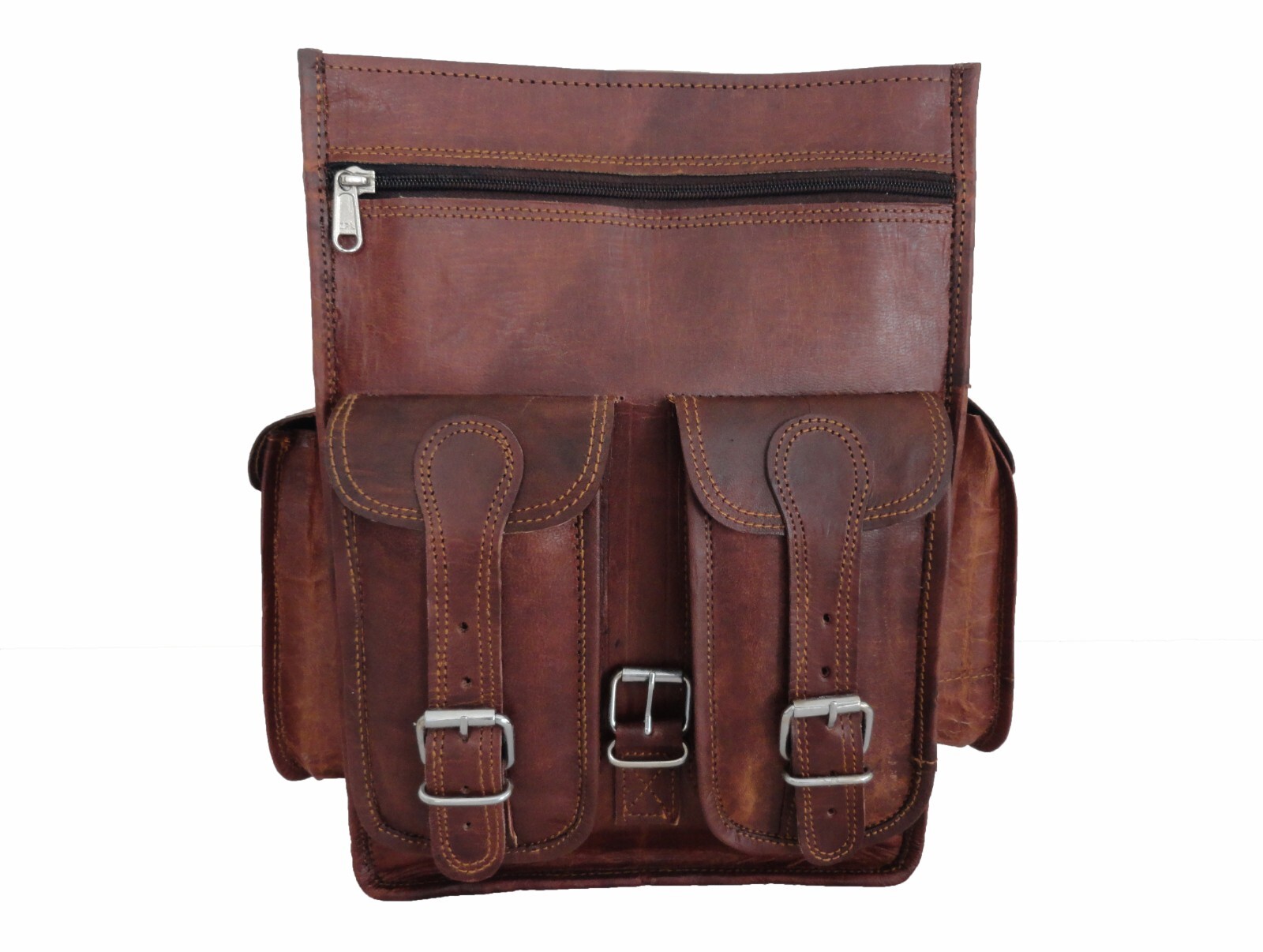 11″ Leather Backpack Convertibe Messenger Bag iPad/Tab Satchel Rucksack Shoulder