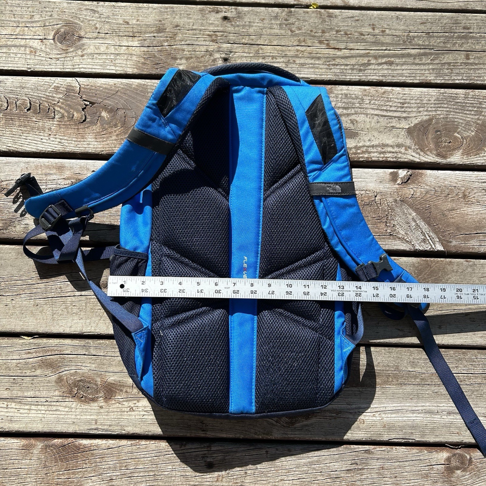 The North Face Vault Blue Backpack Laptop Hiking Outdoor School Travel Commuter