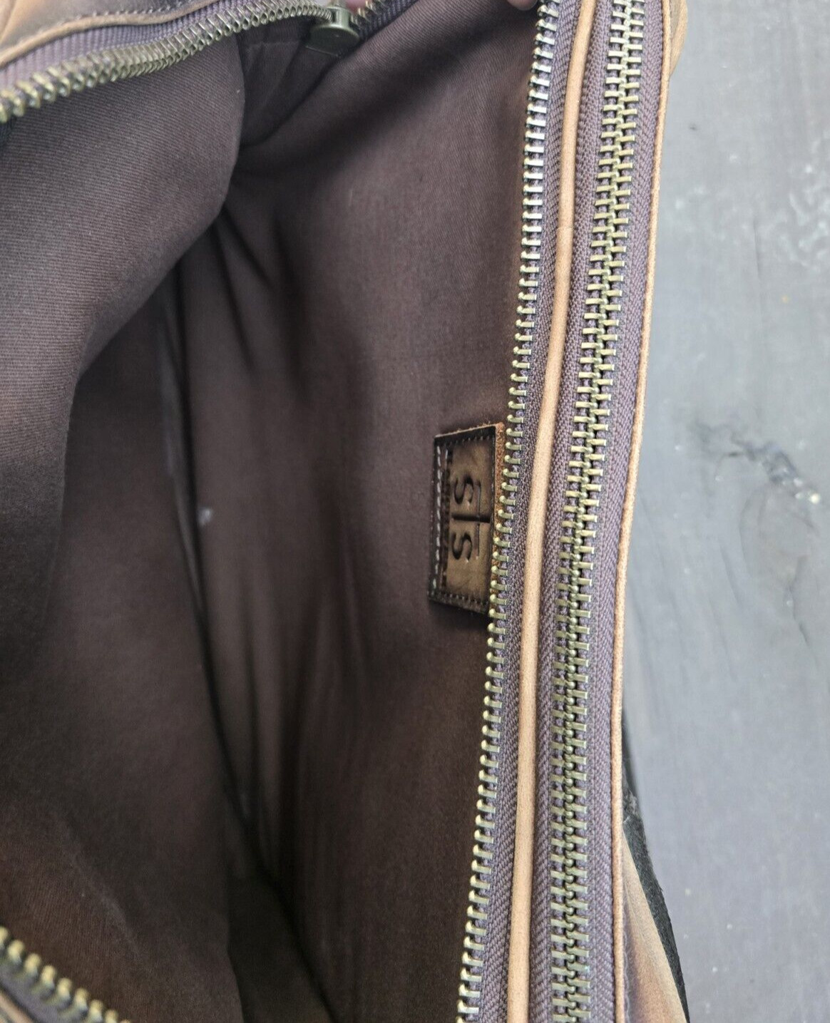 STS Suede Leather Briefcase with Strap Brown/Tan