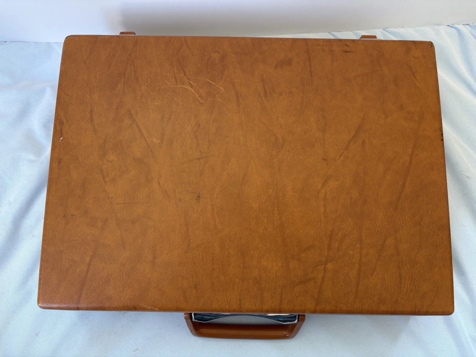 Vintage Samsonite Tan Hard Shell Briefcase Attache Carry Case NO KEY 18×13”