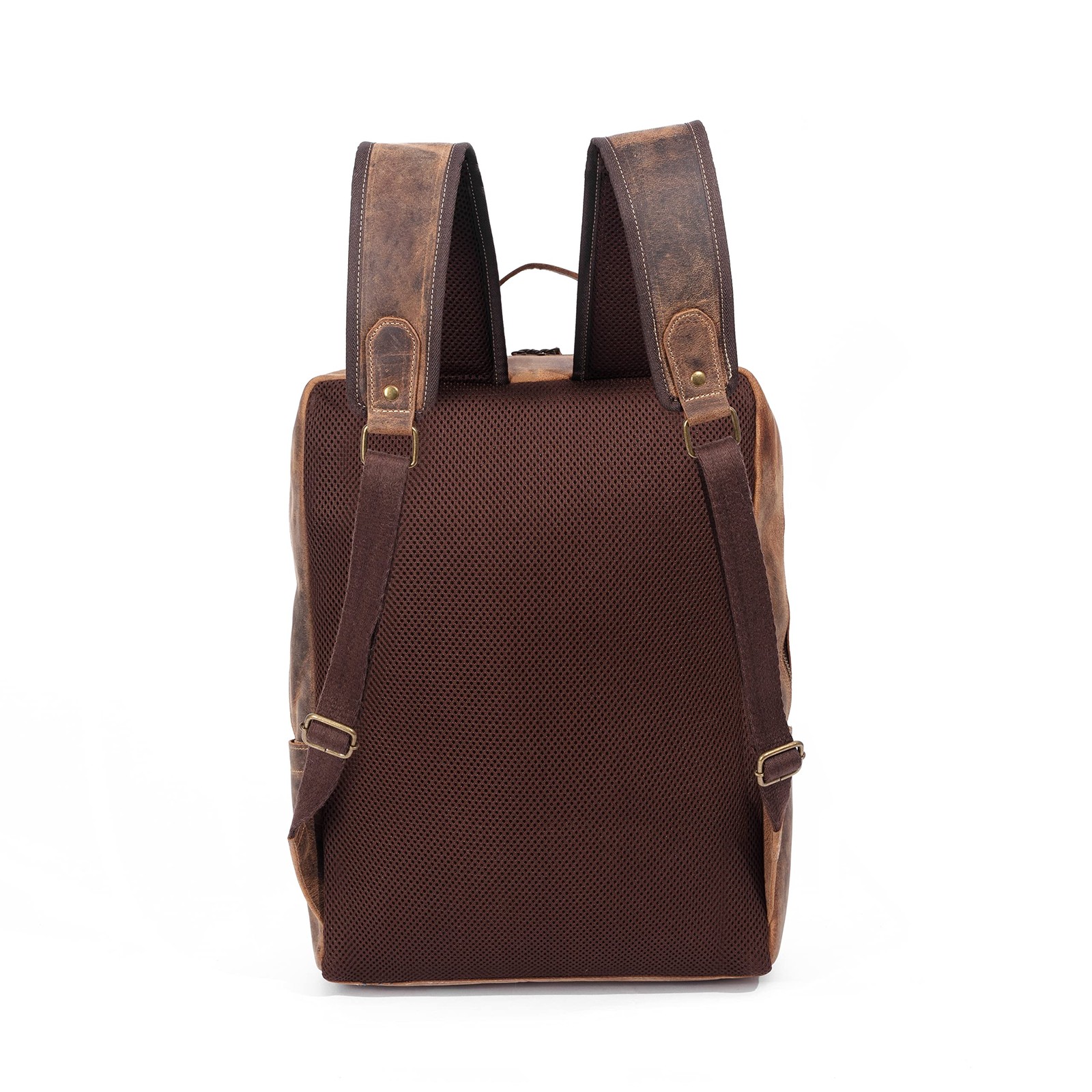 Leather backpack purse rucksack laptop bag for women and men travel hiking tr…
