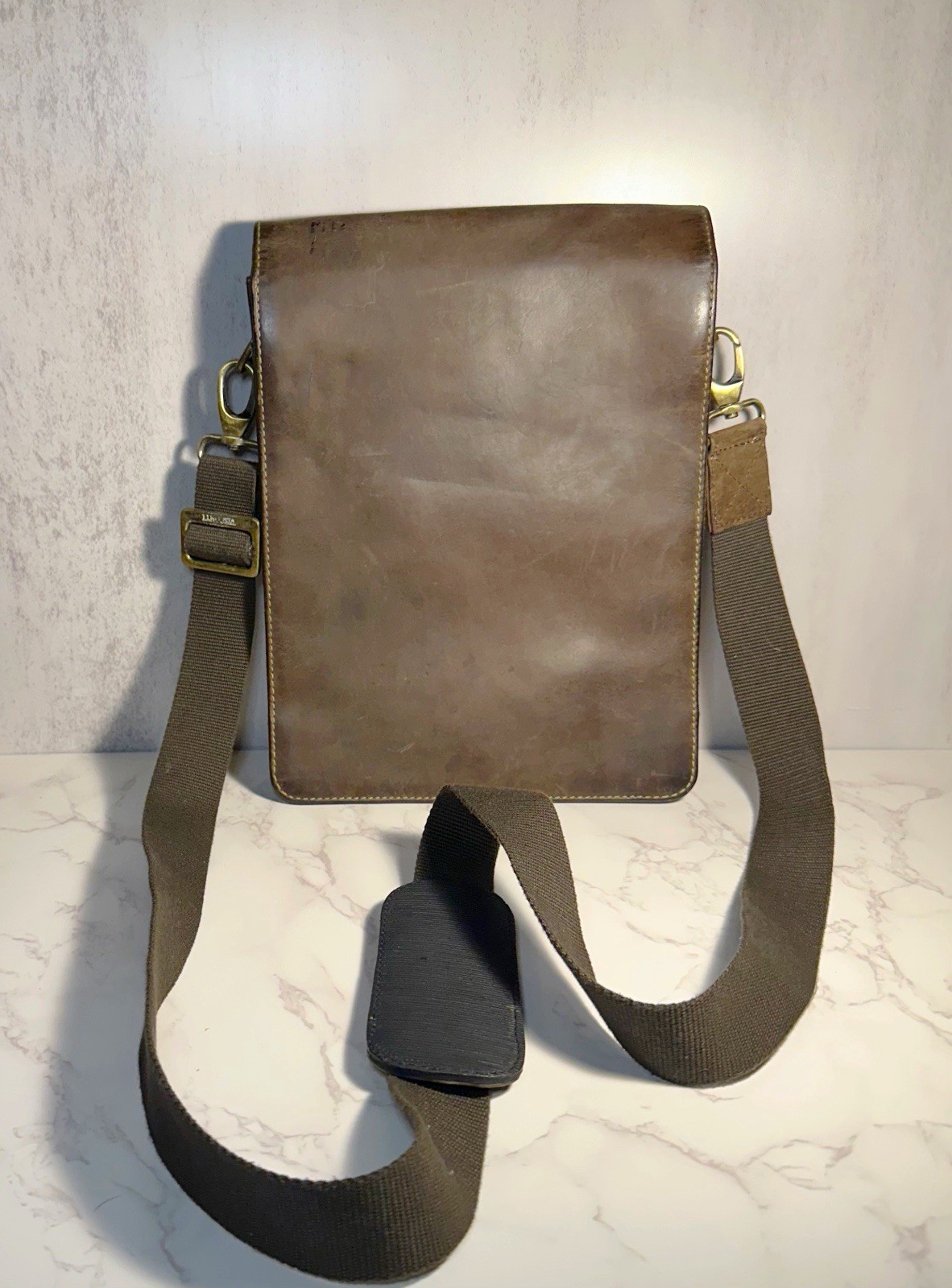 Vintage Visconti Italian Leather Brown Messenger Bag Unisex