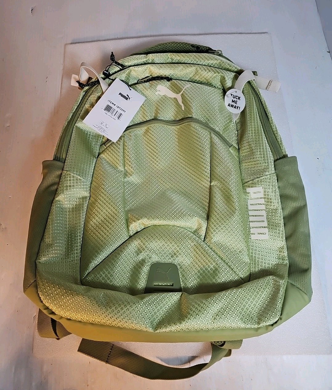 PUMA Challenger 2 Backpack Laptop Water Bottle Storage Security Pocket on back.