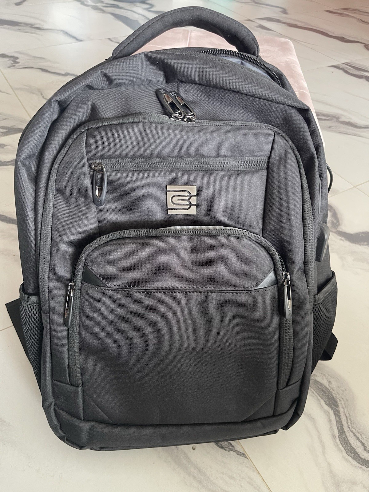 New Bruno Cavalli Laptop Backpack USB Charging, Black，20inx14in