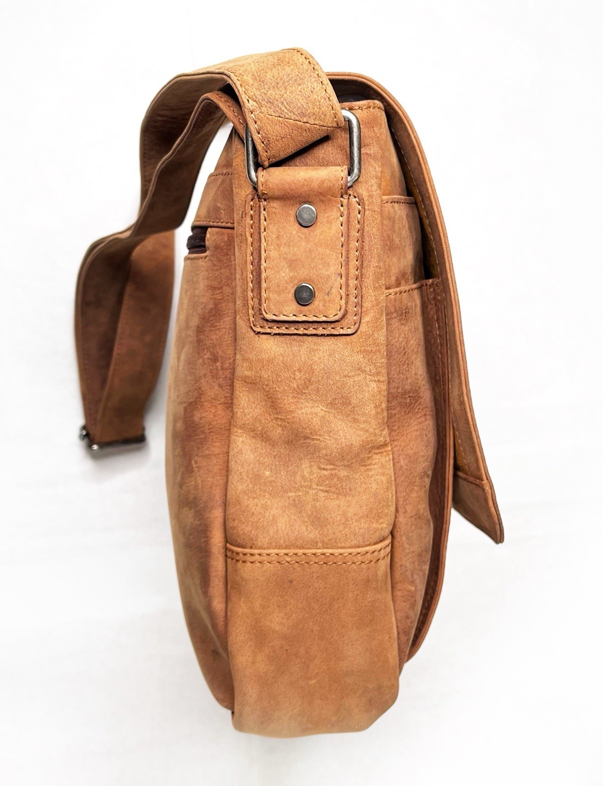 【EUC!】Adrian Klis ❖ Bison Leather Messenger Bag 🇨🇦Handcrafted in Canada -Brown