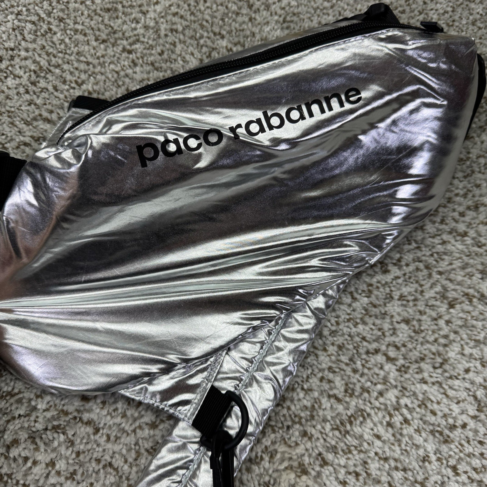 Paco Rabanne Metallic Silver Versatile Bag Pouch From Cologne Designer Fannypack