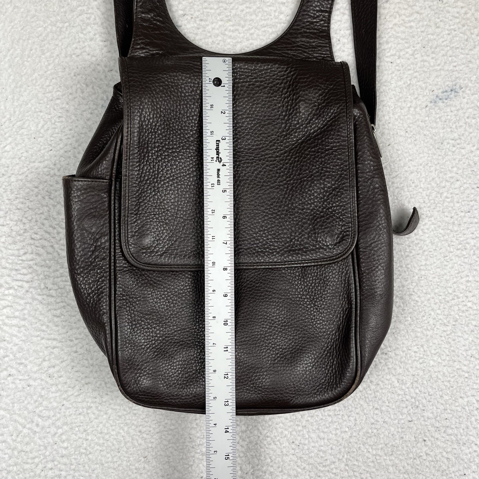 Vintage Ellington Brown Leather Backpack Saddle Bag Pebbled Genuine Leather