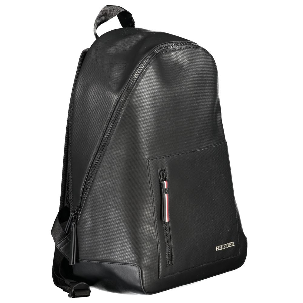 Tommy Hilfiger Black Polyurethane Men’s Backpack 100% Authentic