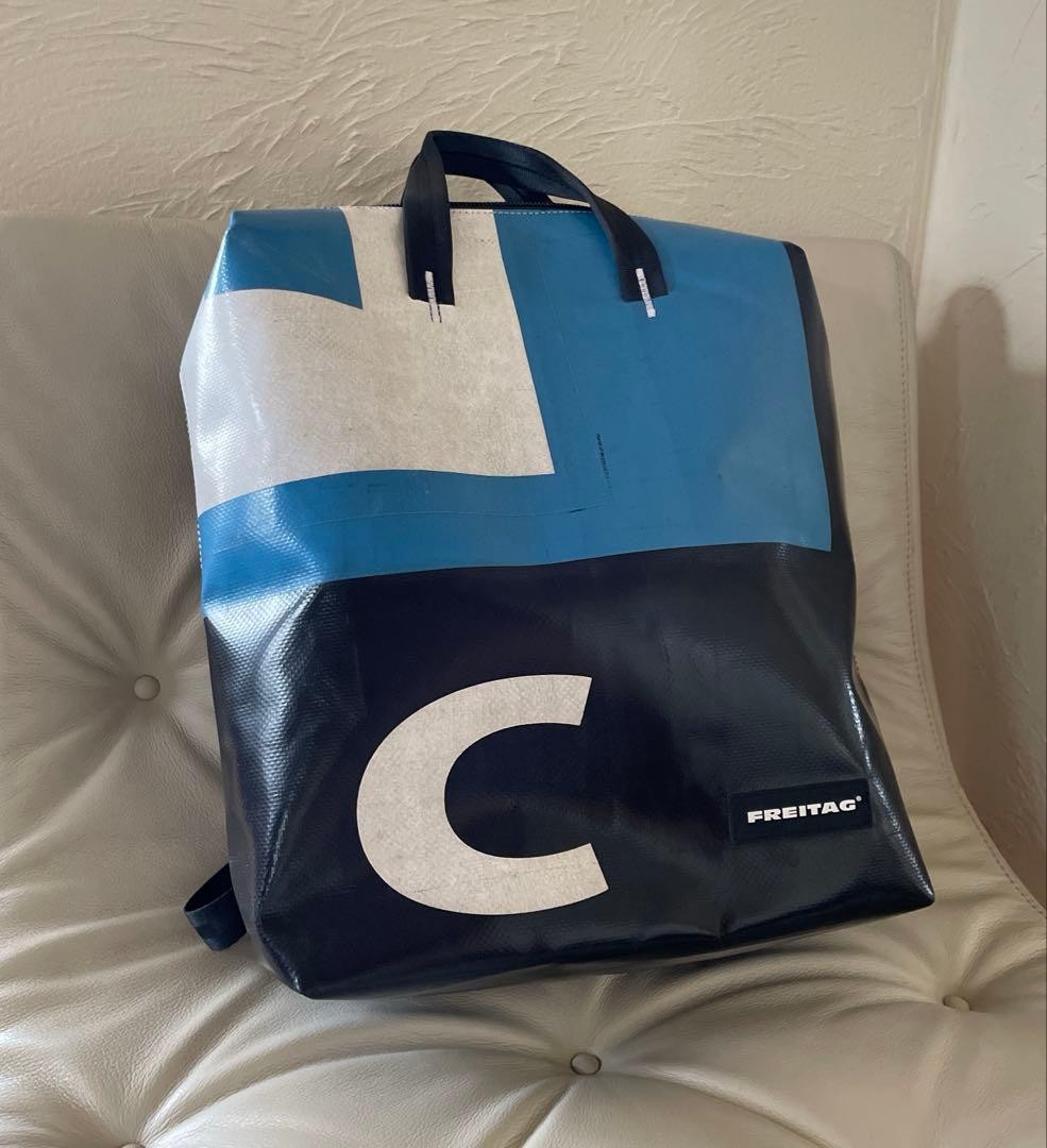 FREITAG F201 PETE Tote Backpack RARE Blue White Black Logo Design with ID Unused