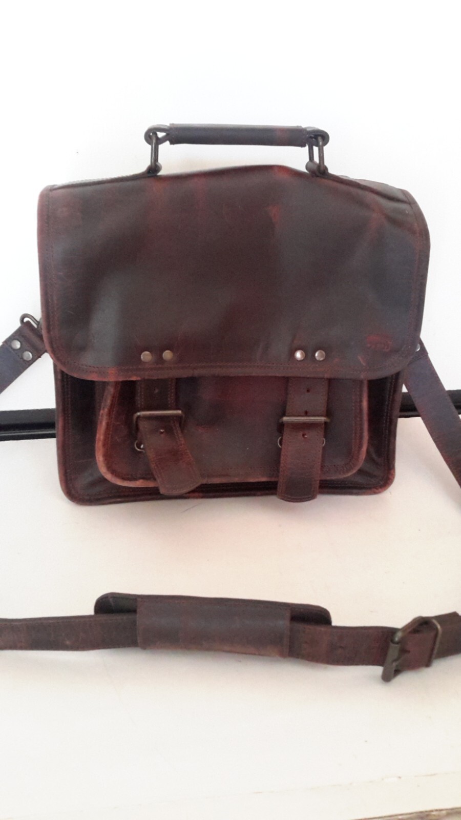 Buffalo Jackson Trading Co Roosevelt Leather Briefcase Dark Brown Pre-owned