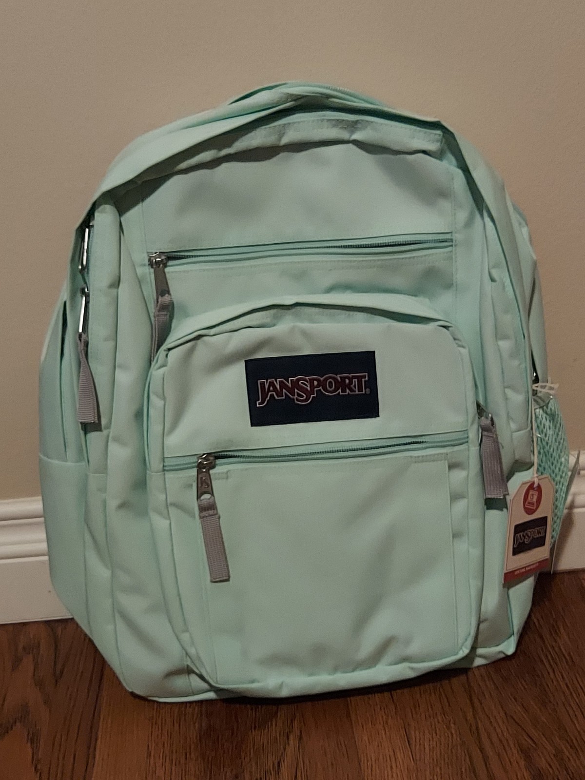 NWT Jan Sport Big Student Backpack 15″ Laptop School Travel Mint Green