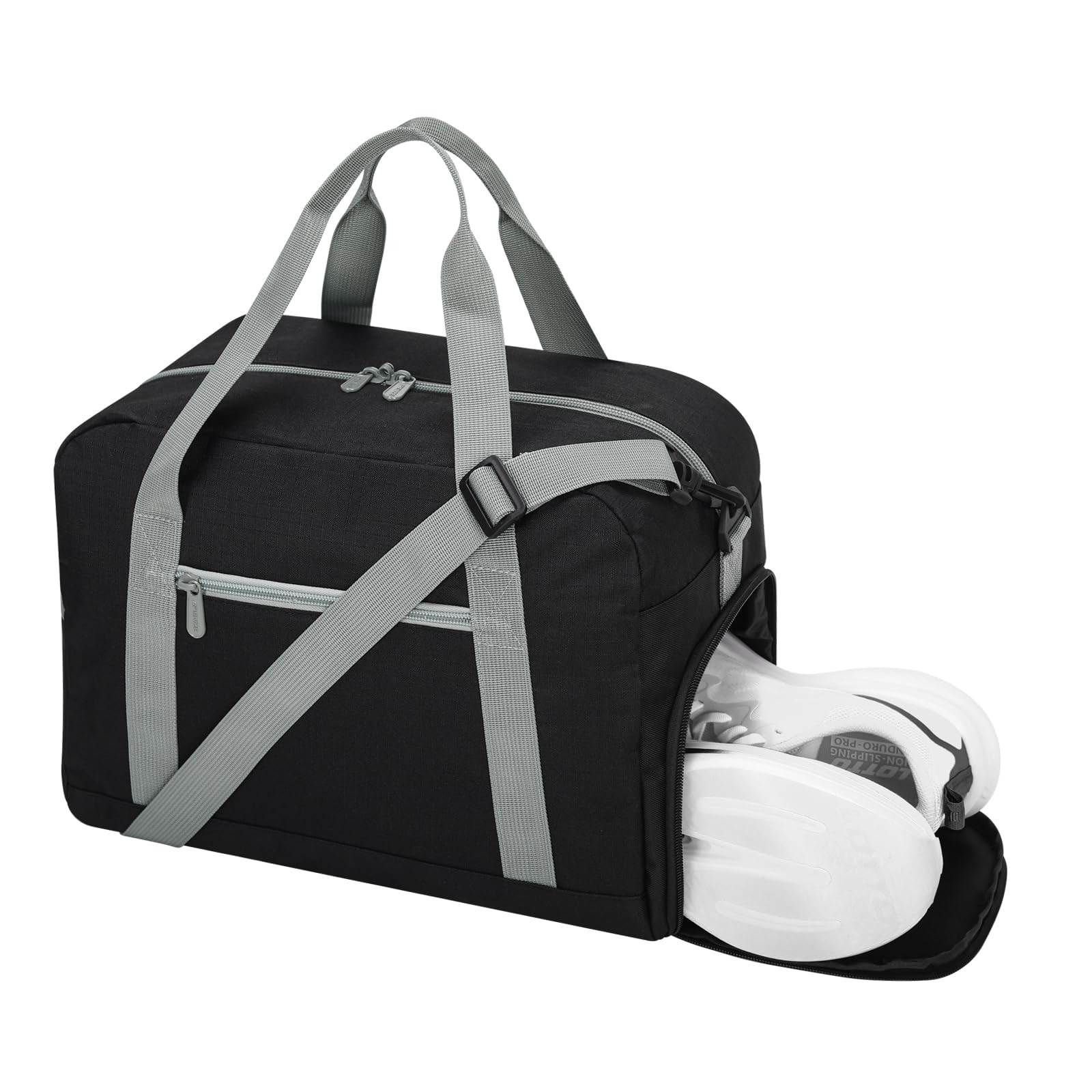 14″L Small Gym Bag – Lightweight Carry-On Mini Duffel Bag with Shoe Compartment