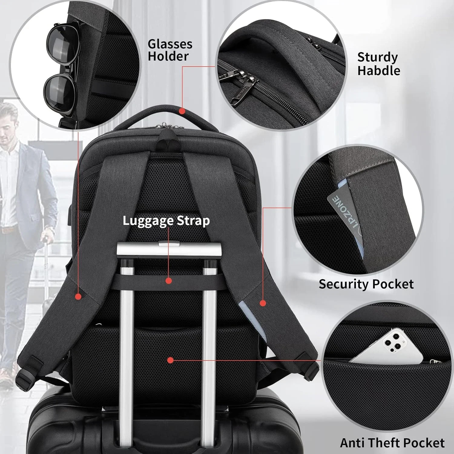 DUSLANG 17 Inch Laptop Backpack for Travel Water Resistant College Backpack for