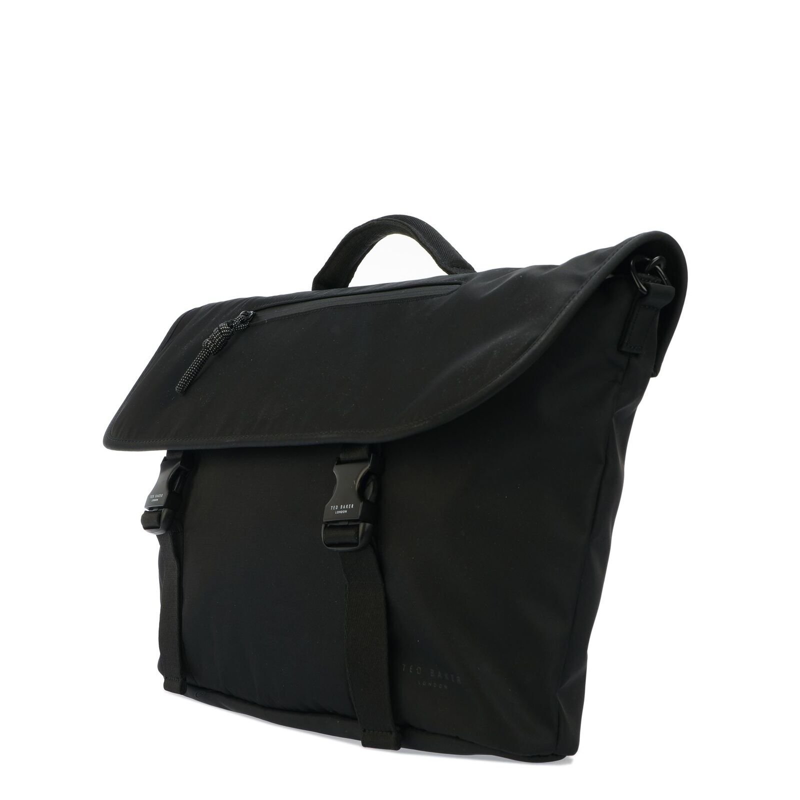 Ted Baker Macdui Commuter Messenger Satchel Bag in Black Satin Nylon