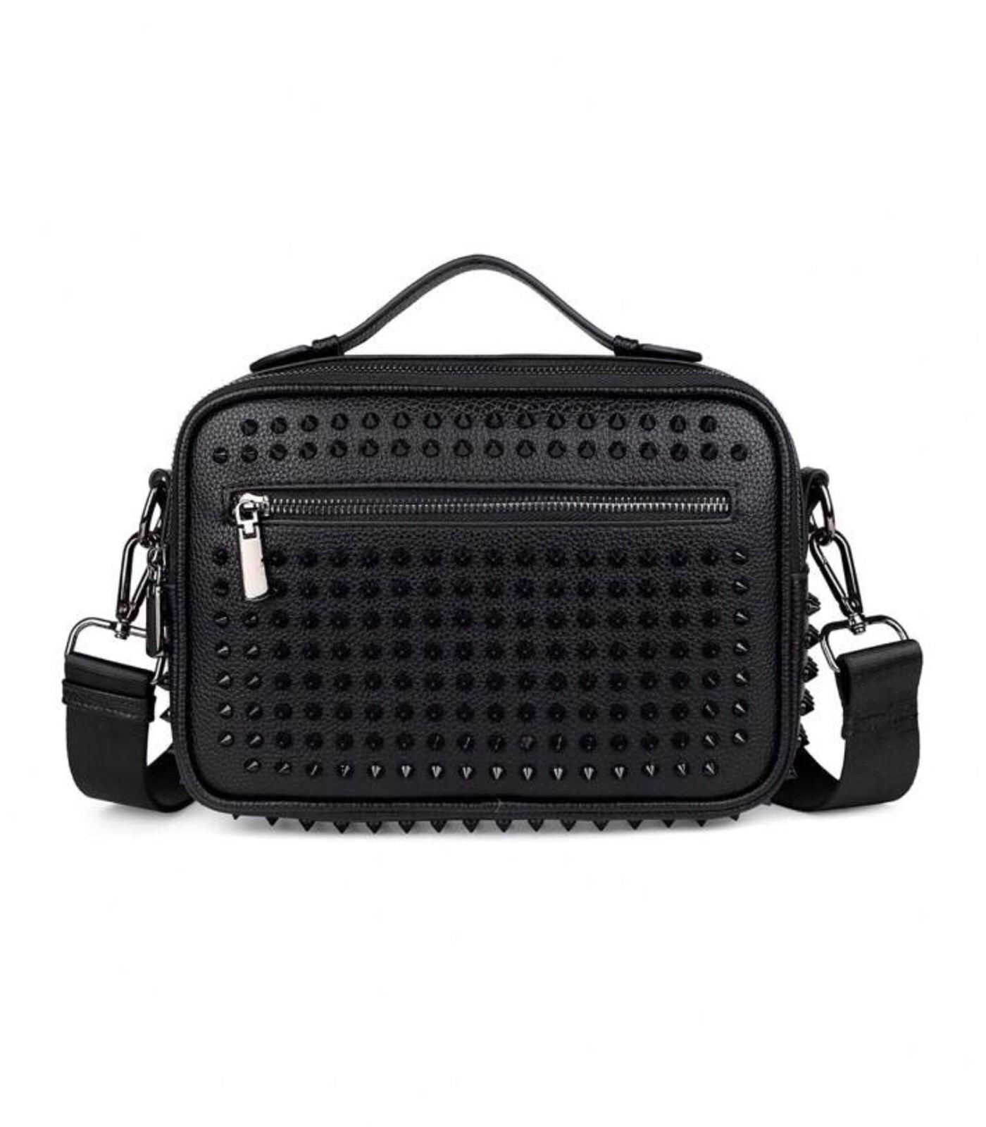 Men’s Large Capacity Rivet Studded Crossbody Bag