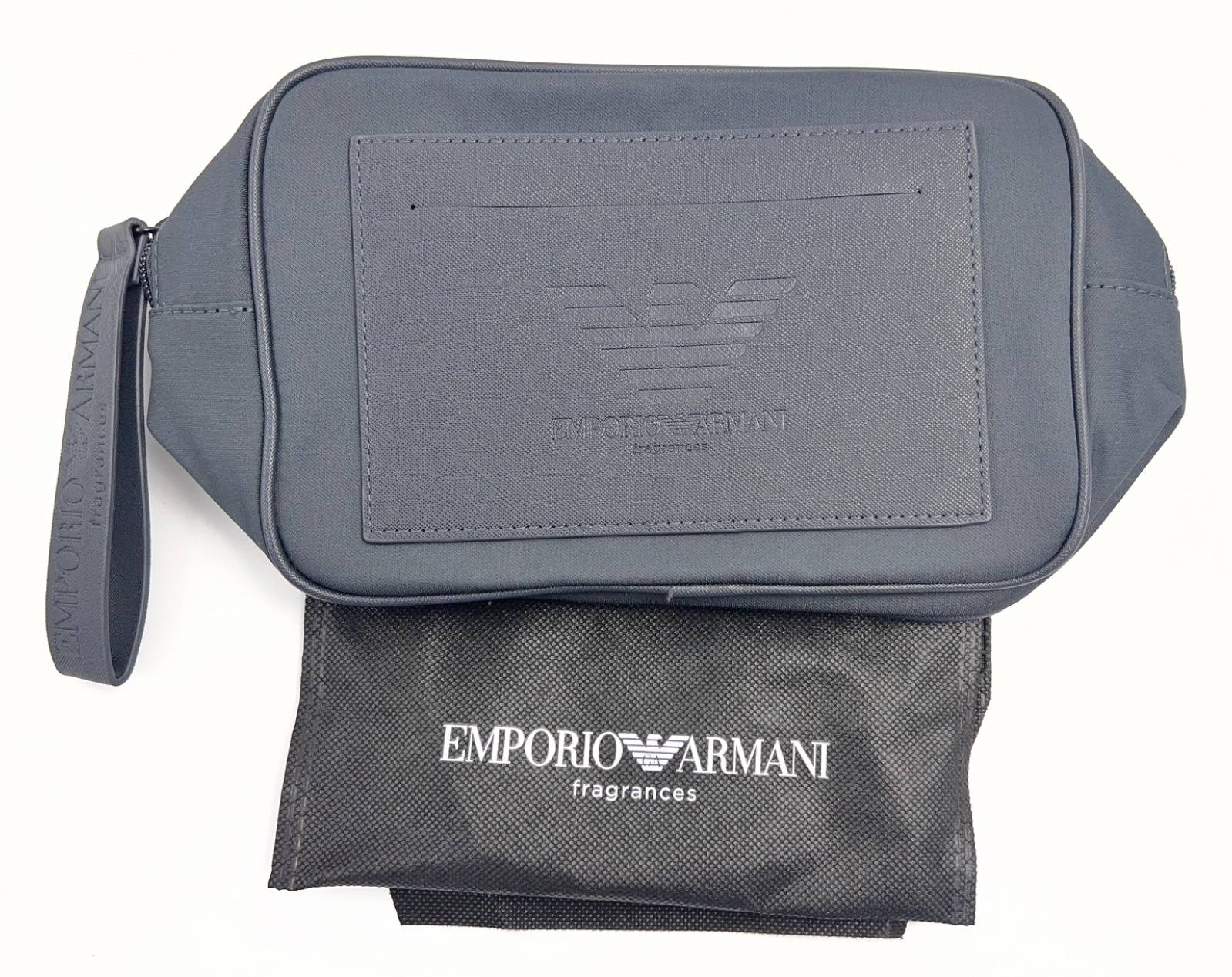Emporio Armani Fragrances Pouch dark gray Dopp Bag toiletry travel Case New