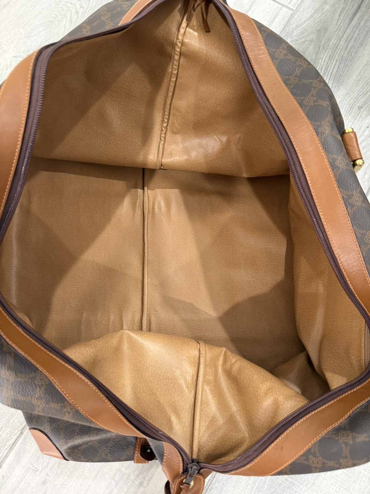 Authentic Vintage BALLY Monogram Canvas Weekender Boston Bag- Made in Italy