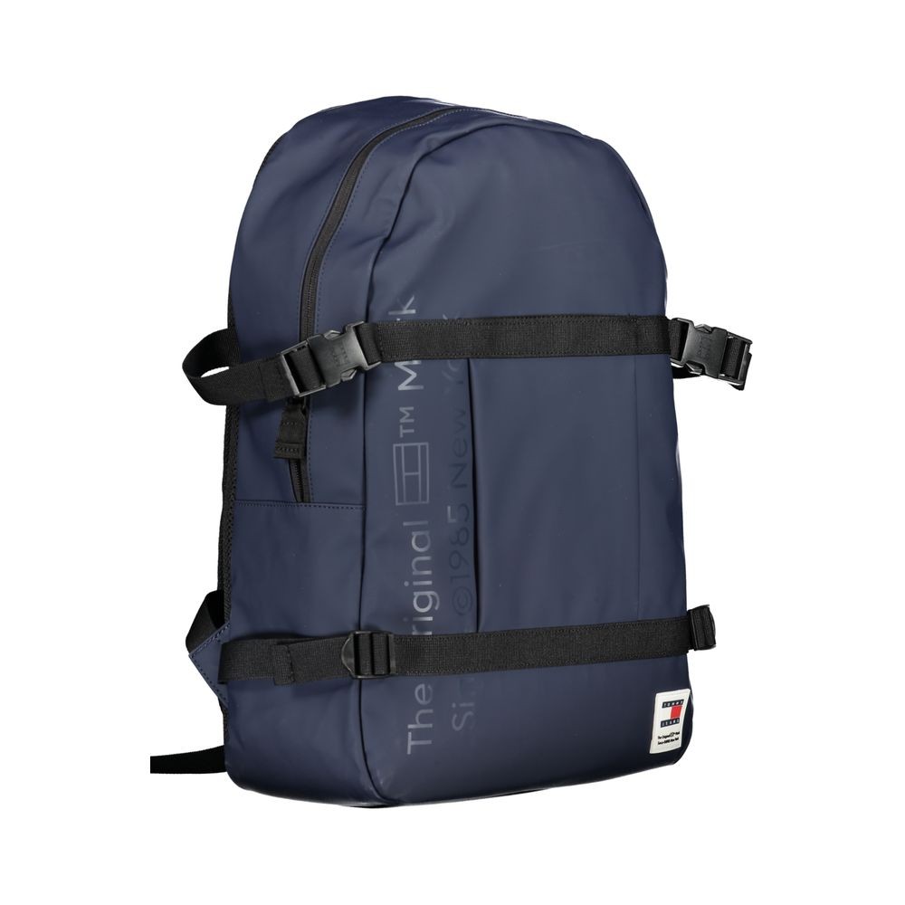 Tommy Hilfiger Blue Polyurethane Men Backpack 100% Authentic