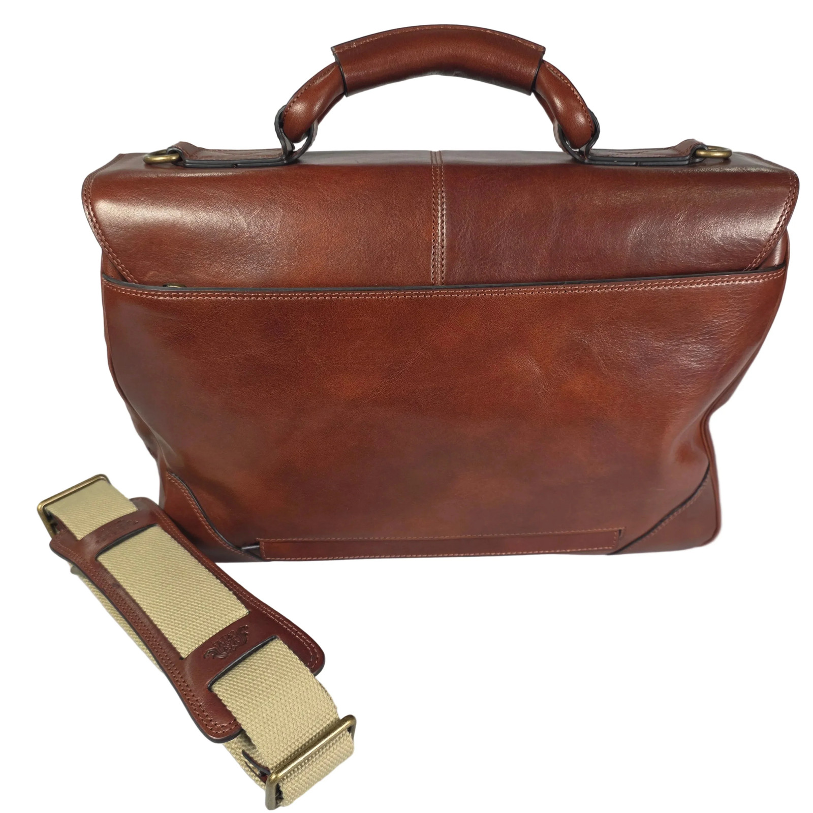 Bosca Dolce Collection Leather Flapover Briefcase