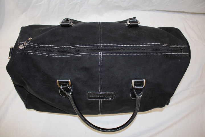KENNETH COLE Black Textured Small Duffle Bag/Overnight Bag/Travel-B130