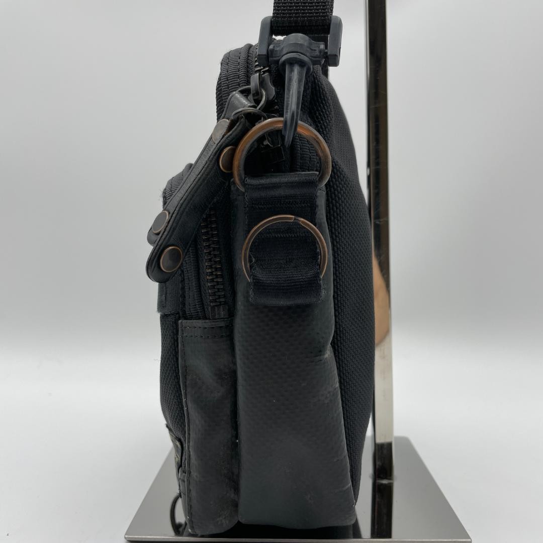 Authentic PORTER Yoshida Leather Shoulder Bag 14cm x 19cm x 6cm Black Damage