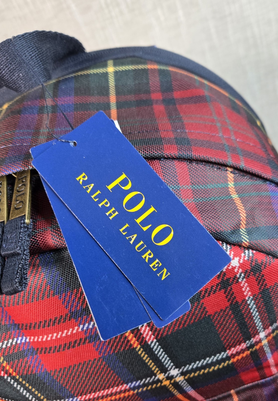 POLO Ralph Lauren Polo Bear Backpack Stewart Plaid Red Blue Green Tartan