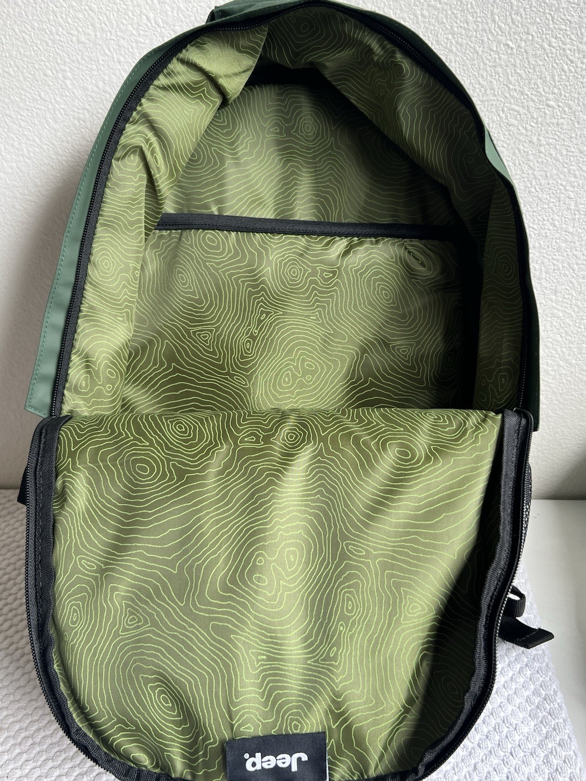 Jeep Green Black Backpack with Adjustable Strap Lightweight Outdoor | Unisex