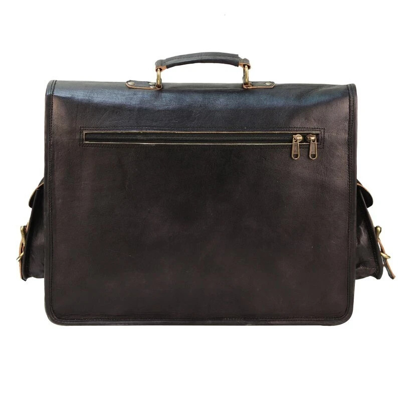 Bag Leather Briefcase Men’s Black Genuine Shoulder Laptop Messenger Business New
