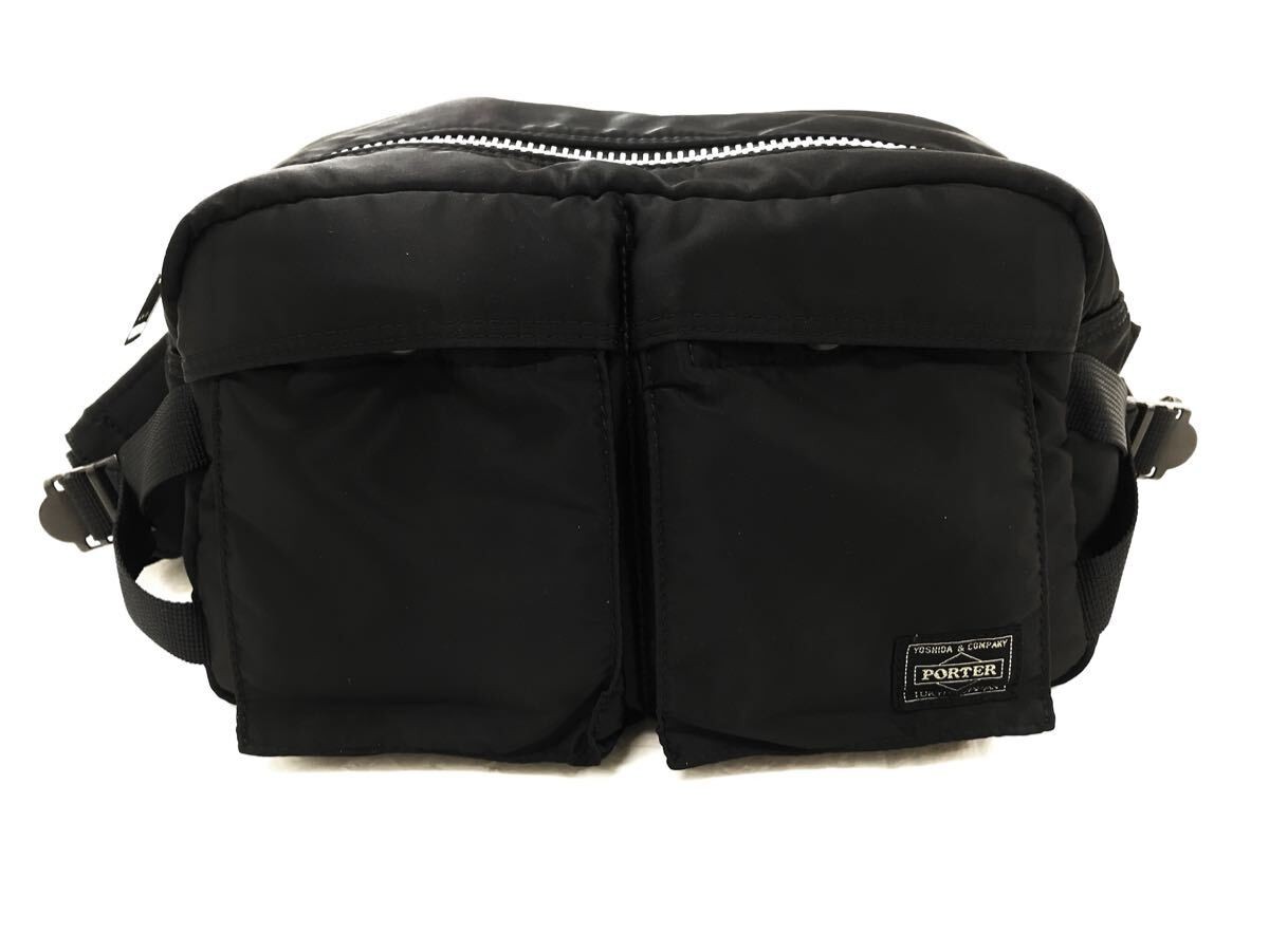 PORTER Yoshida Kaban Tanker 2Way Bag Waist Pouch Shoulder Body Bag Black 30cm