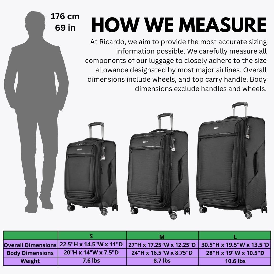 Ricardo Beverly Hills Avalon Softside Luggage Black 28 Inch U1