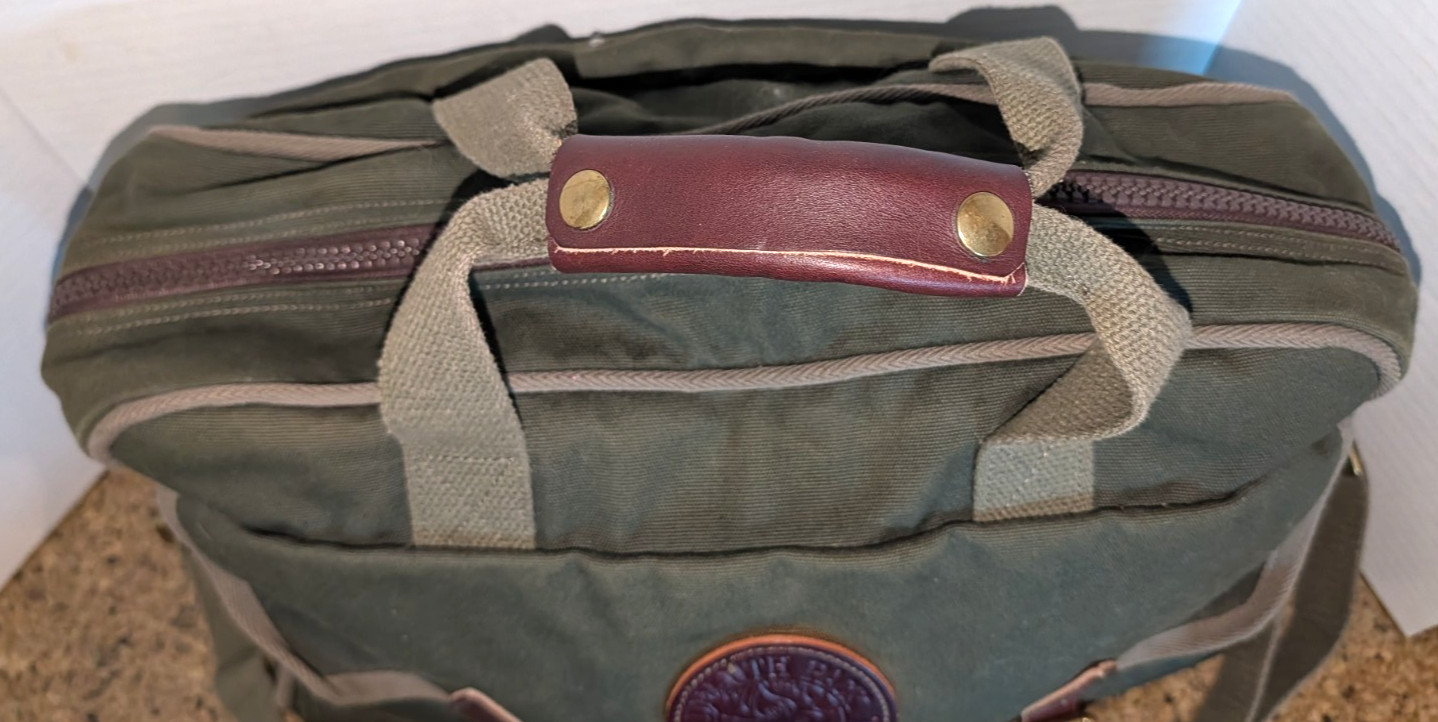 Vintage Duluth Pack Everyday Briefcase Messenger Bag travel khaki green canvas