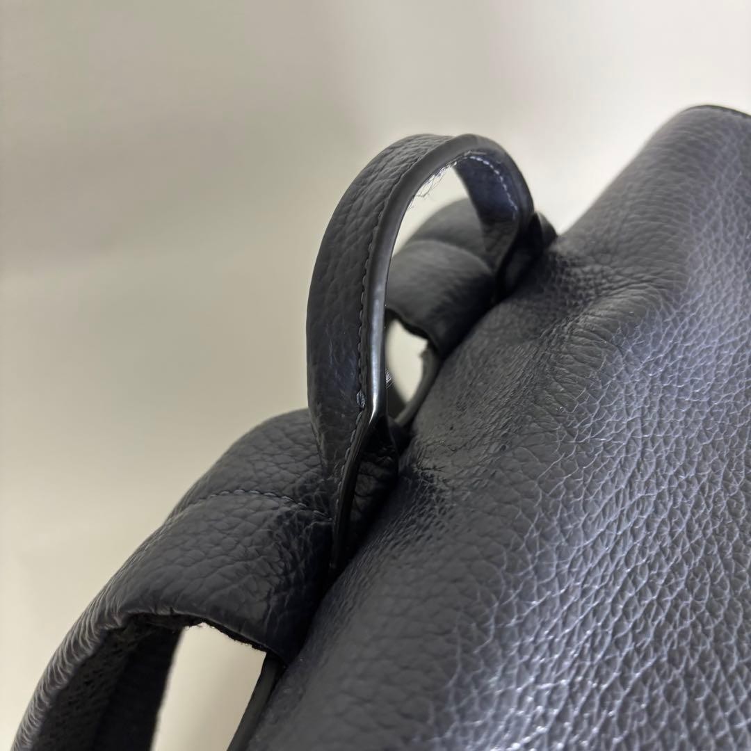 Coach C4134 Leather Drawstring Backpack Navy 33cm From Japan