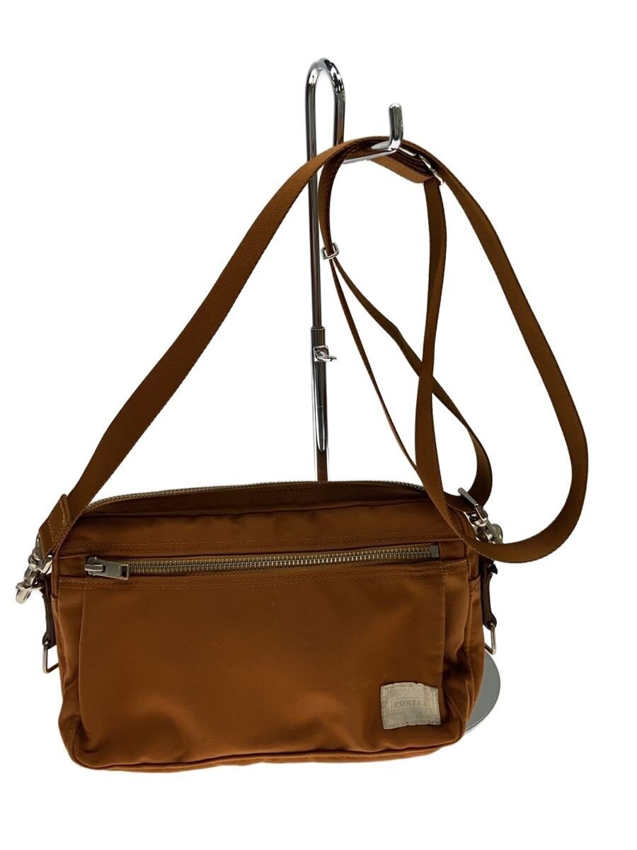 Authentic PORTER Nylon Shoulder Bag 15cm High 23cm Wide Camel Unisex