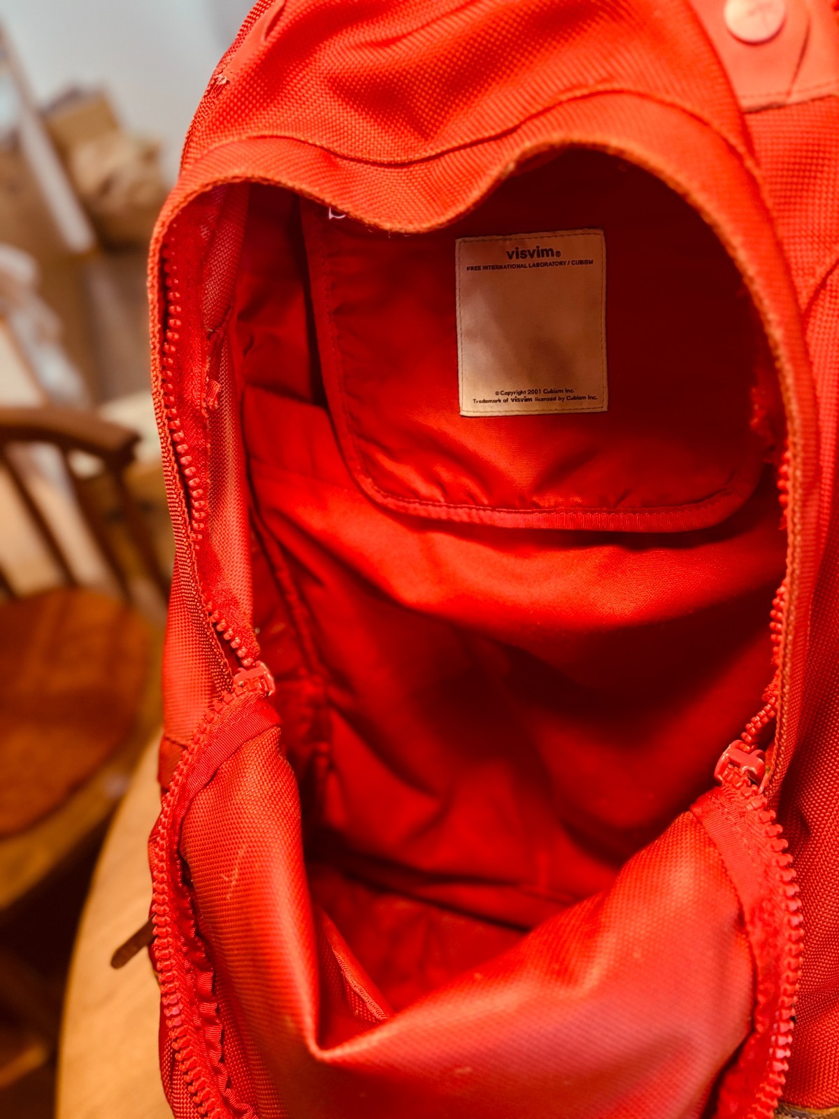 visvim Ballistic 22L Backpack Red CORDURA F.I.L Leather Bottom Rare JPN #486