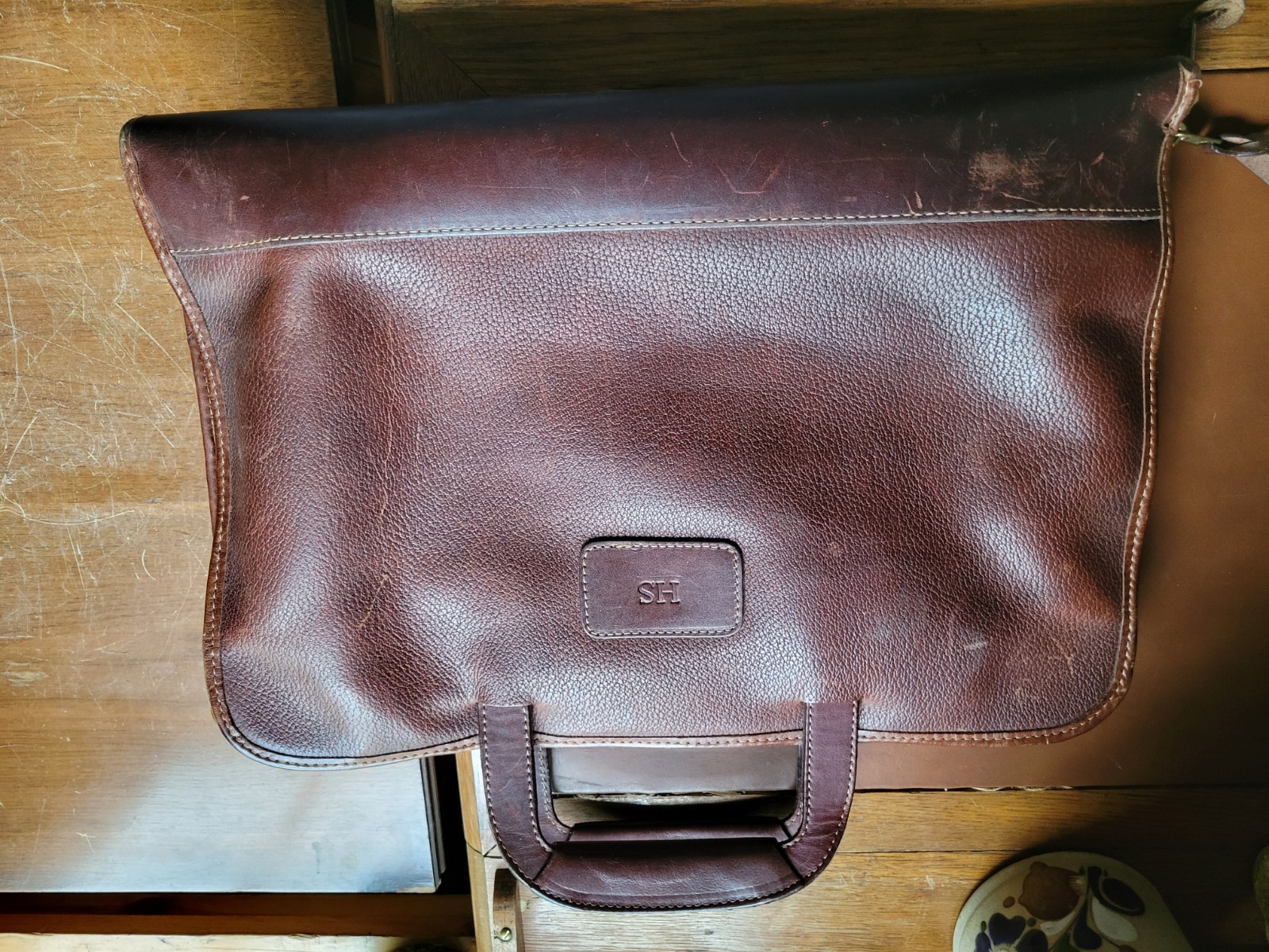 Orvis Leather Messenger Briefcase Bag
