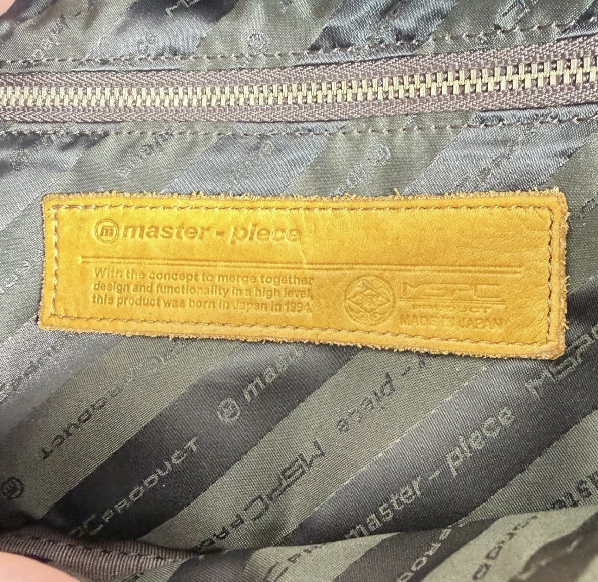 Master-piece MSPC Yellow Leather Sling Bag Waist Pack Made in Japan