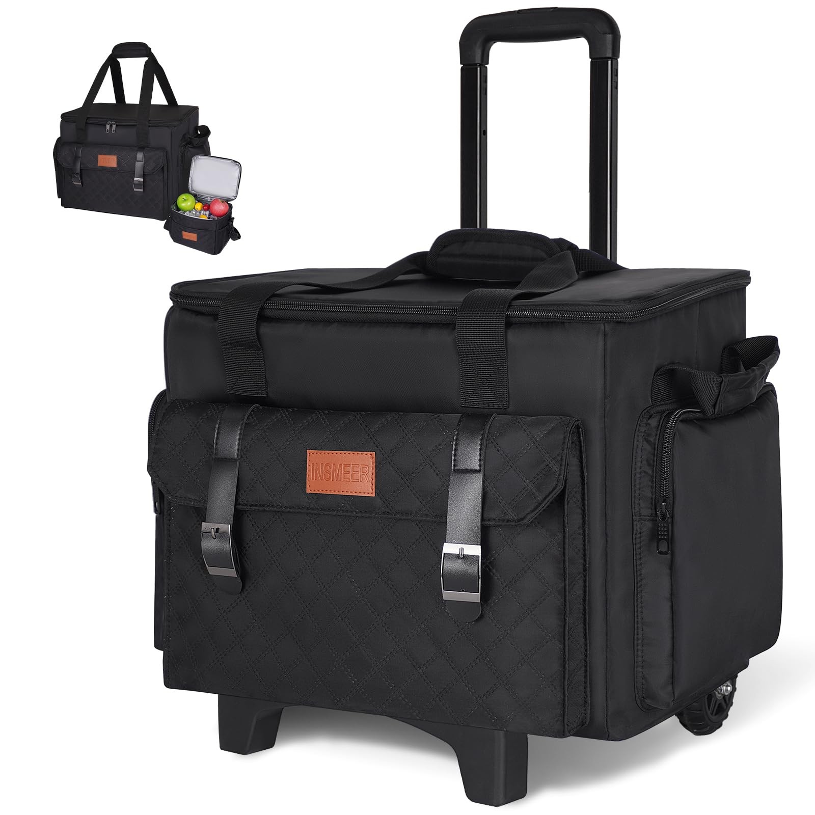 Rolling Teacher Bag with Detachable Trolley, Padded Laptop Compartment for up…