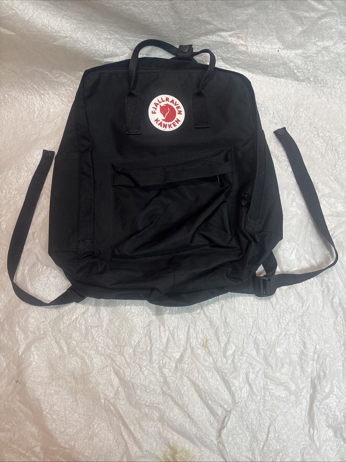 Fjallraven Kanken Classic Backpack Black 23510 Vinyl Canvas Laptop Logo