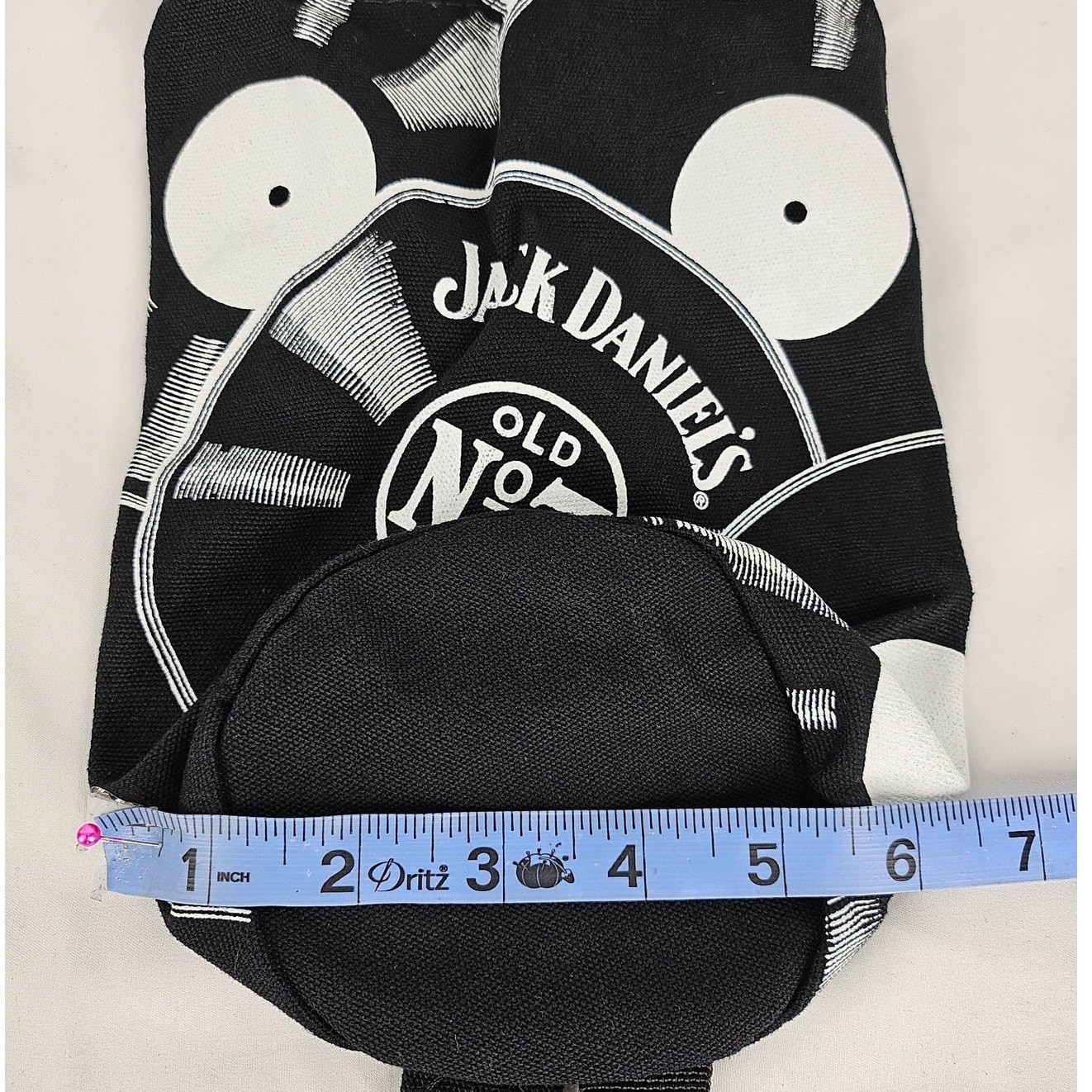 JACK DANIEL’S OLD NO. 7 BRAND DRAWSTRING BAG BLACK & WHITE VINYL RECORDS DESIGN