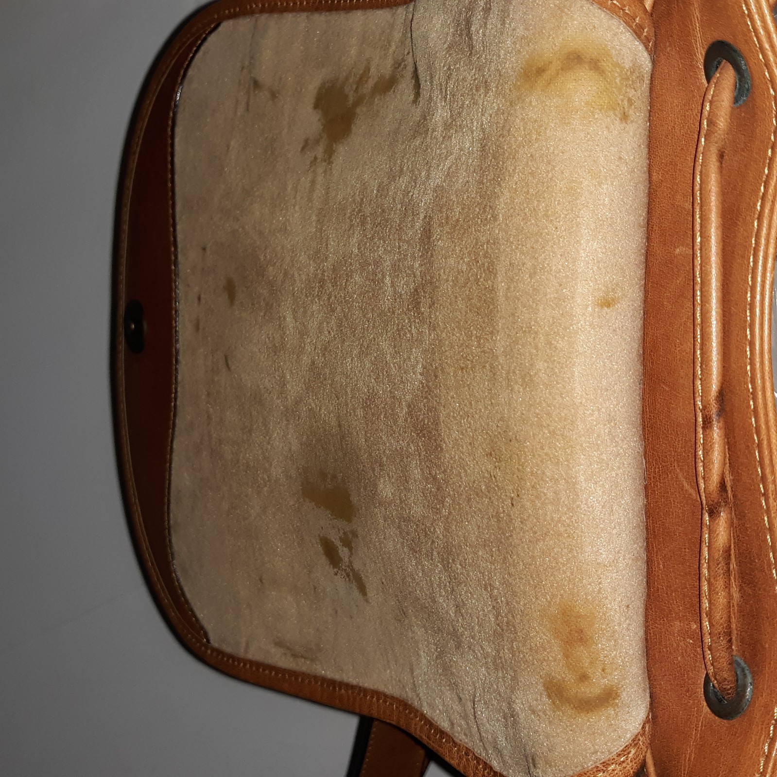 Vtg OROTON Australian Katoomba Backpack Leather Bag Cognac Drawstring Adj Straps